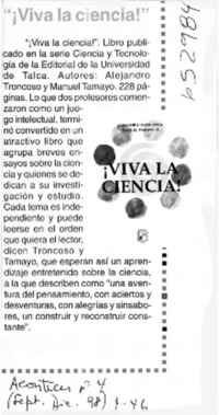 "¡Viva la ciencia!"  [artículo]