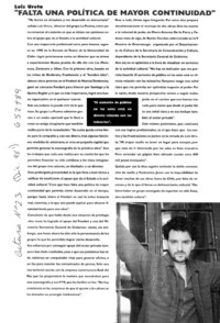 "Falta una política de mayor continuidad"  [artículo]