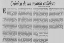 Crónica de un velorio callejero  [artículo] Alejandro Lavquen