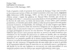 Imperfecto exilio  [artículo] Cristián Gómez O.