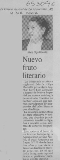Nuevo fruto literario  [artículo]