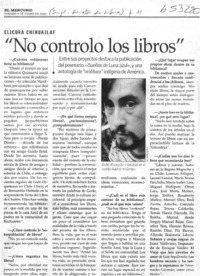 "No controlo los libros"  [artículo]