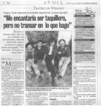 "Me encantaría ser taquillero, pero no transar en lo que hago"  [artículo] M. Santí <y> E. Seguel