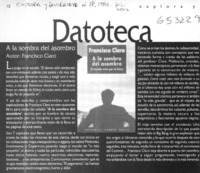 A la sombra del asombro  [artículo]