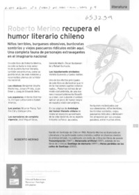 Roberto Merino recupera el humor literario chileno  [artículo]