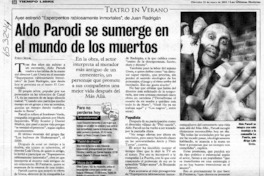 Aldo Parodi se sumerge en el mundo de los muertos  [artículo] Evelyn Seguel