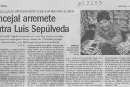 Concejal arremete contra Luis Sepúlveda  [artículo] A. G. B.