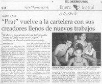 "Prat" vuelve a la cartelera con sus creadores llenos de nuevos trabajos  [artículo] Verónica Marinao