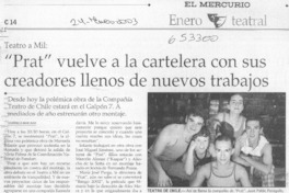 "Prat" vuelve a la cartelera con sus creadores llenos de nuevos trabajos  [artículo] Verónica Marinao