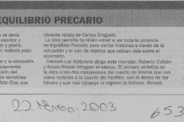 El buen papel de Equilibrio precario  [artículo] Leopoldo Pulgar