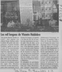 Las mil lenguas de Vicente Huidobro