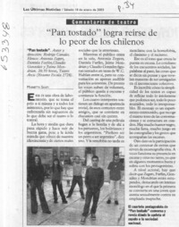 "Pan tostado" logra reírse de lo peor de los chilenos  [artículo] Marietta Santí