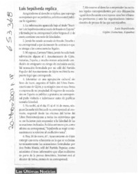 Luis Sepúlveda replica  [artículo] Luis Sepúlveda