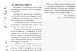 Luis Sepúlveda replica  [artículo] Luis Sepúlveda