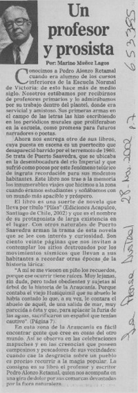 Un profesor y prosista  [artículo] Marino Muñoz Lagos