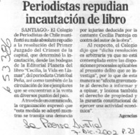 Periodistas repudian incautación de libro  [artículo]