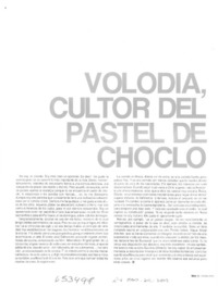 Volodia, cultor del pastel de choclo  [artículo]
