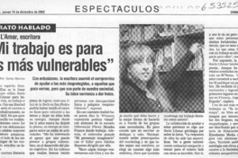 "Mi trabajo es para los más vulnerables"  [artículo] Tania Merino