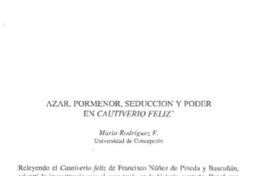 Azar, pormenor, seducción y poder en Cautiverio feliz