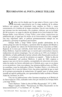 Recordando al poeta Jorge Teillier  [artículo]