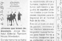 Jóvenes que temen demasiado  [artículo]