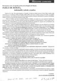 Pablo de Rokha, indomable volcán creativo  [artículo] Juan Antonio Massone