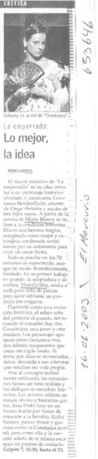 Lo mejor la idea  [artículo] Pedro Labra H.