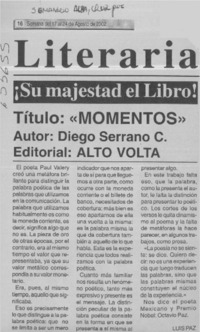 "Momentos"  [artículo] Luis Paz