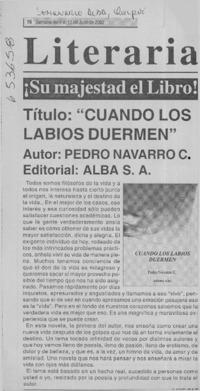"Cuando los labios duermen"  [artículo] Luis Paz