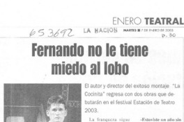 Fernando no le tiene miedo al lobo  [artículo]