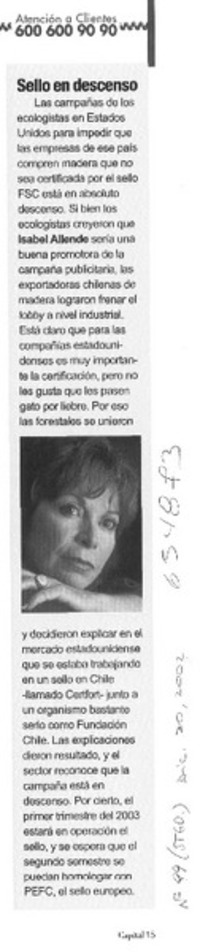 Sello en descenso  [artículo]