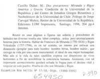 Dos precursores, Miranda y Rigas, América y Grecia