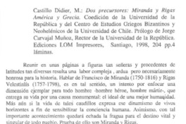Dos precursores, Miranda y Rigas, América y Grecia