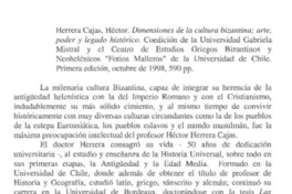 Dimensiones de la cultura bizantina  [artículo] Roberto Soto Ayala