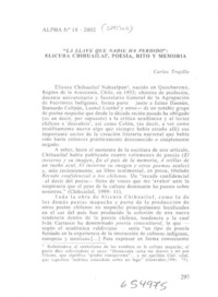"La llave que nadie ha perdido", Elicura Chihuailaf, poesía, rito y memoria