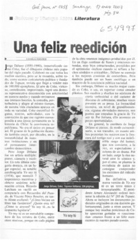 Una feliz reedición  [artículo] Camilo Marks