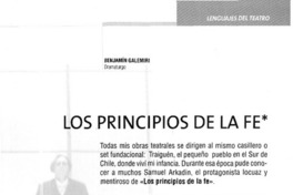 Los principios de la fe  [artículo] Benjamín Galemiri