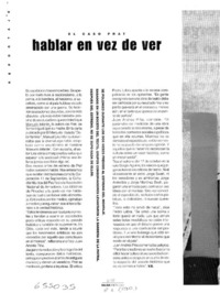 Hablar en vez de ver  [artículo] V. S.