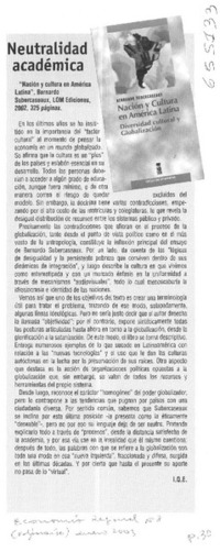 Neutralidad académica  [artículo] I. Q. E.