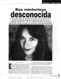 Esa misteriosa desconocida  [artículo] Alvaro Matus