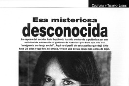 Esa misteriosa desconocida  [artículo] Alvaro Matus