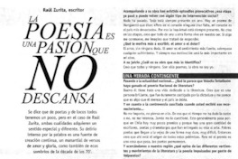 La poesía es una pasión que no descansa  [artículo] Catalina Silva Hott