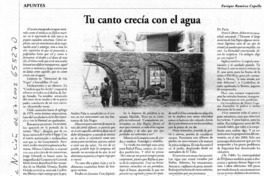 Tu canto crecía con el agua  [artículo] Enrique Ramírez Capello