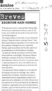 Escritor Naín Nómez  [artículo]