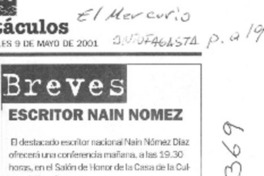 Escritor Naín Nómez  [artículo]