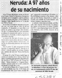 Neruda, a 97 años de su nacimiento  [artículo]
