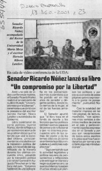 Senador Ricardo Núñez lanzó su libro "Un compromiso por la libertad"  [artículo]