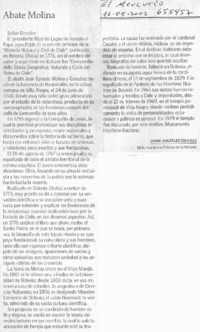 Abate Molina  [artículo] Jaime González Colville.