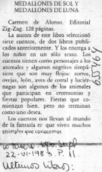 Medallones de sol y medallones de luna  [artículo]