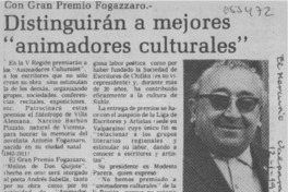 Distinguirán a mejores "animadores culturales"  [artículo]